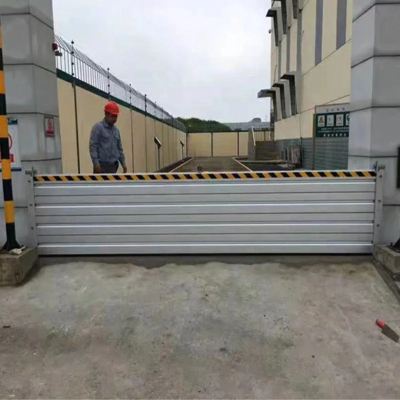 Hbd907b85f0084ba1a4cf9d62b6f21954g.webp Anti-flood Wall Can Be Stacked and Positioned As Aluminum Flood Barrier with Reflective Surface and 2200 lb Load Capacity - Image 1